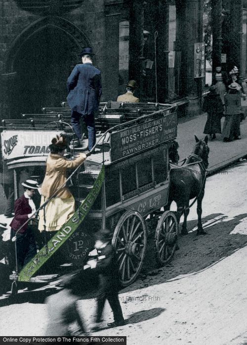 Photo of Birmingham, Horse Drawn Bus, New Street 1890
