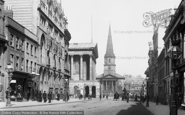 Photo of Birmingham, Paradise Street, Town Hall And Christ Church 1896