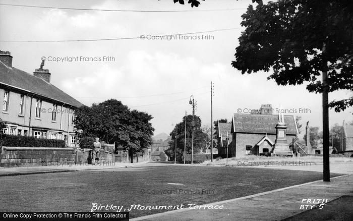 Photo of Birtley, Monument Terrace c.1955