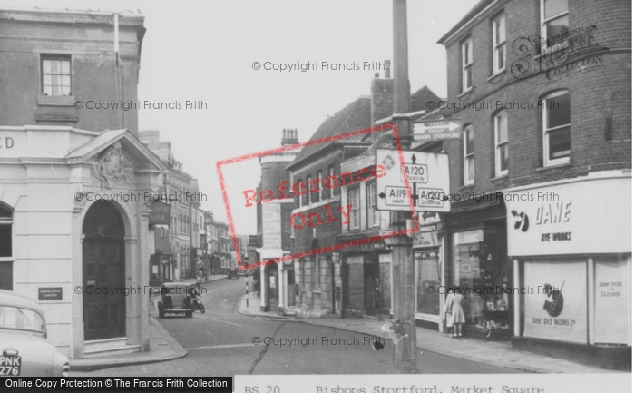 Photo of Bishop's Stortford, Market Square c.1955