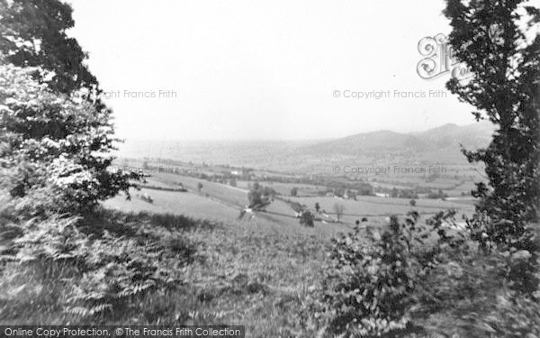 Photo of Bishops Castle, Church Stoke Valley From Banks Head c.1950