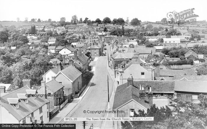 Photo of Bishops Castle, From The Church Tower c.1955