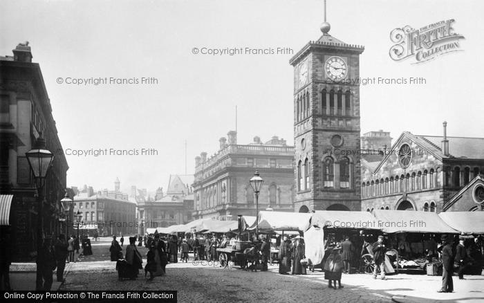 Photo of Blackburn, The Market And Town Hall 1894