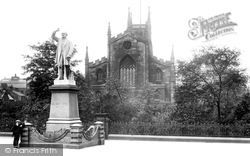 The Parish Church And Gladstone Statue 1923, Blackburn