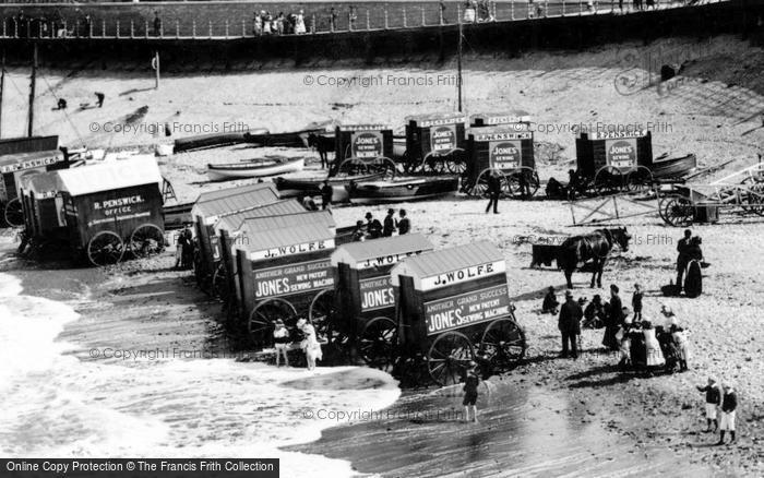 Photo of Blackpool, Bathing Machines On The Beach 1890