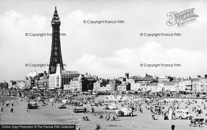 Photo of Blackpool, Central Beach And Promenade c.1939