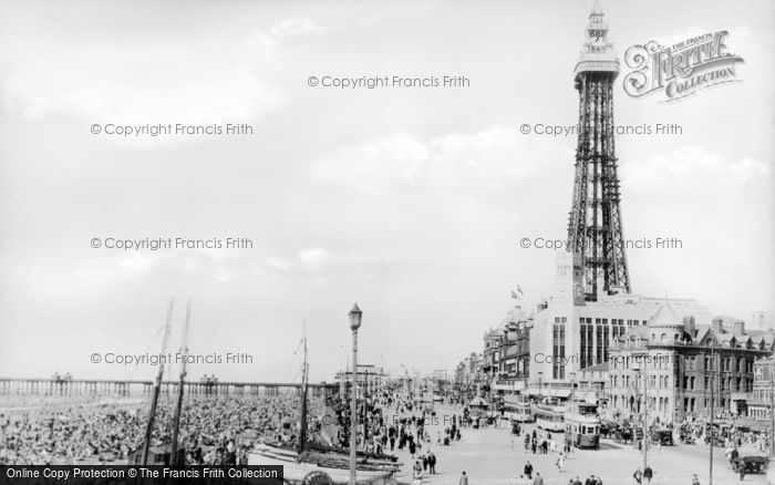 Photo of Blackpool, Central Promenade And Tower c.1939