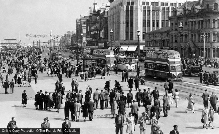 Photo of Blackpool, Central Promenade c.1955