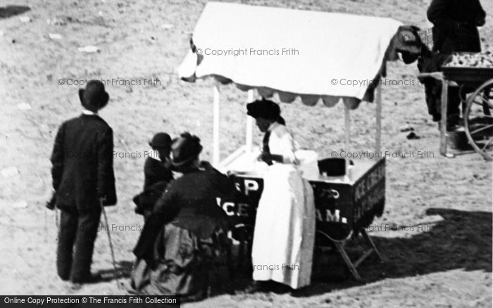 Photo of Blackpool, Ice Cream Stall On Central Beach 1890