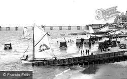Sailing Boat And Bathing Machines, Central Beach 1890, Blackpool