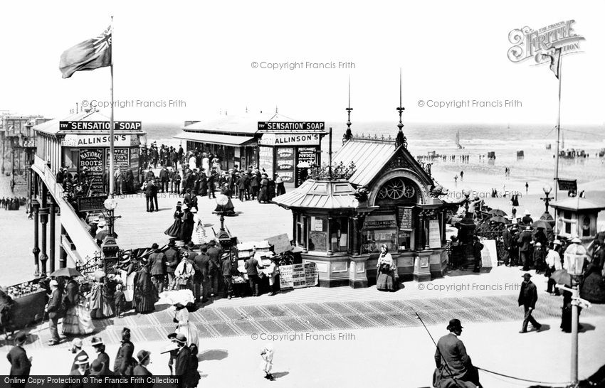 Blackpool, the South Jetty from the Wellington Hotel 1890