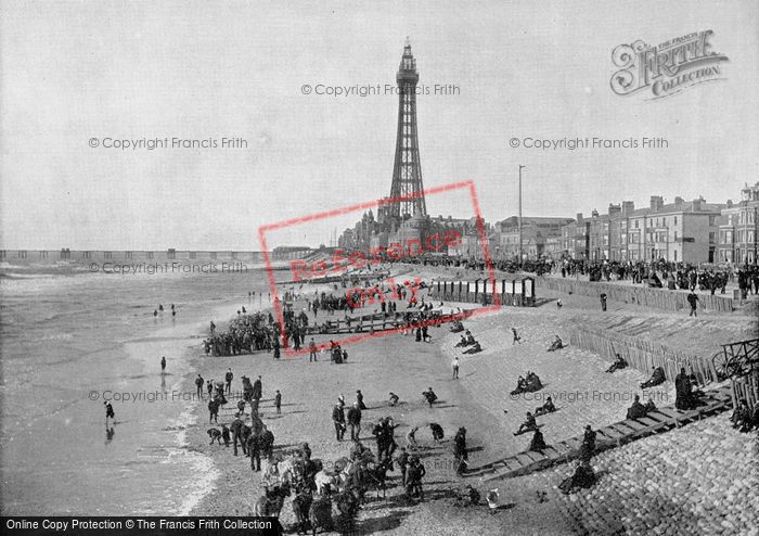 Photo of Blackpool, View Of Seafront, Showing The Tower c.1895