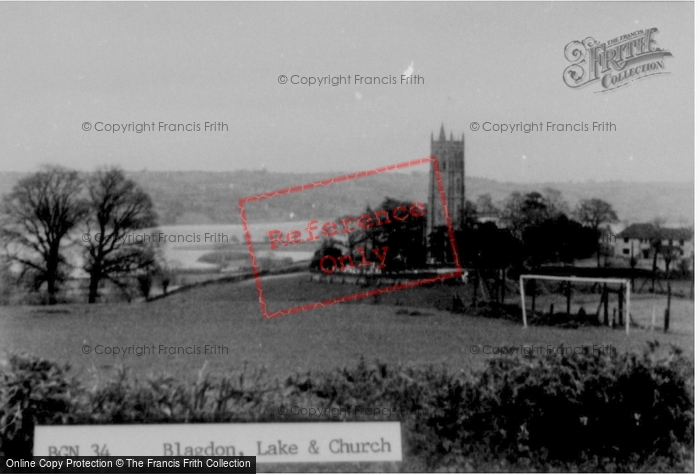 Photo of Blagdon, The Lake And Church c.1955