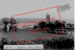 The Lake And Church c.1955, Blagdon