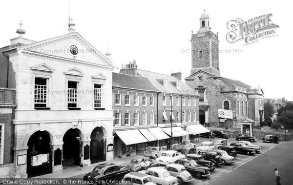 Photo of Blandford Forum, Town Hall And Church c.1960