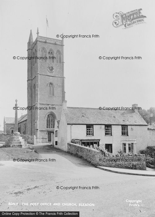 Photo of Bleadon, Post Office And St Peter And St Paul's Church c.1960