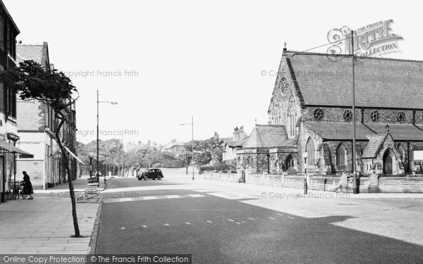 Photo of Blundellsands, Bridge Road And St Nicholas' Church c.1960
