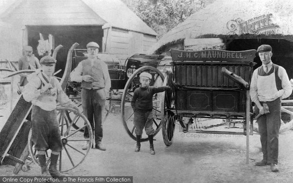Photo of Blunsdon, Mr Austin's Wagon Works, Back Lane c.1905