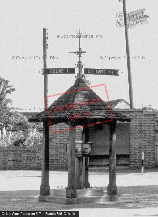 Photo of Bluntisham, Sign Post And Weather Station c.1955