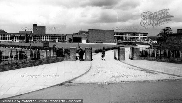 Photo of Blurton, the Smiths Arms and School c1960