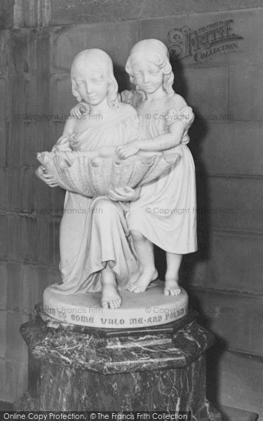 Photo of Bodelwyddan, The Marble Church, The Font c.1955