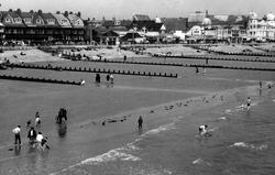 People Paddling On The Beach c.1960, Bognor Regis