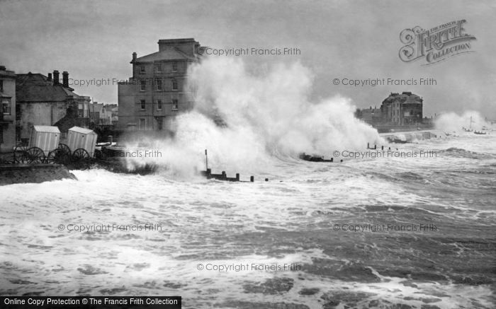 Photo of Bognor Regis, Rough Seas From The Pier 1890