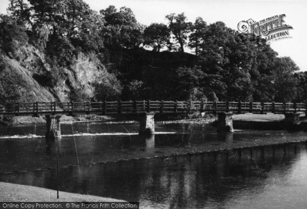 Photo of Bolton Abbey, The Footbridge And Cliffs c.1950