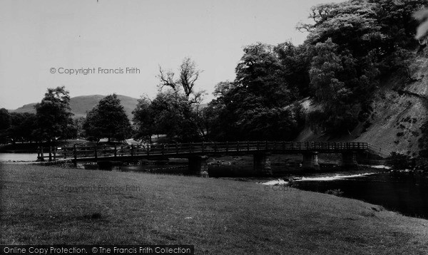 Photo of Bolton Abbey, The River And Footbridge c.1965
