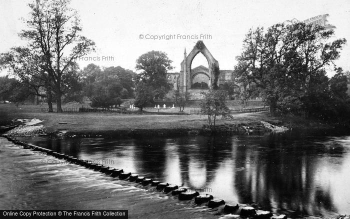 Photo of Bolton Abbey, The Stepping Stones c.1920