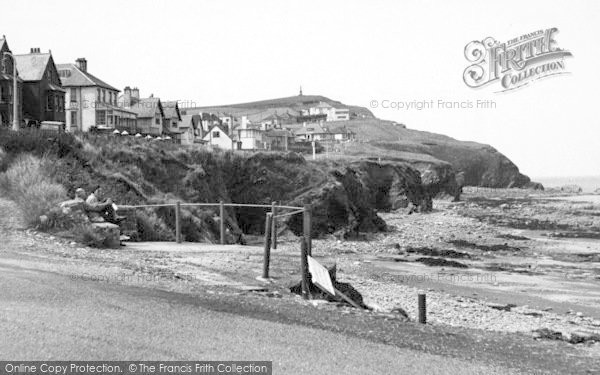 Photo of Borth, Beach And Cliffs c.1950