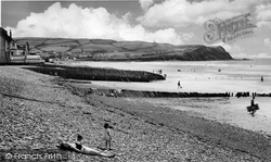 Beach And Headland c.1960, Borth