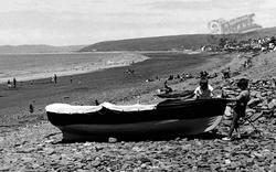 Boys And Boat On The Beach c.1955, Borth