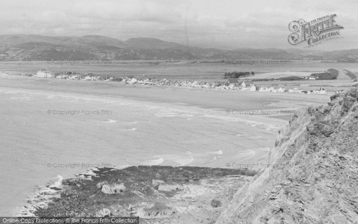 Photo of Borth, Cliffs And Beach c.1960