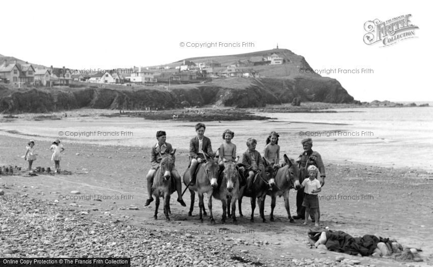 Borth, Donkeys on the Beach 1952
