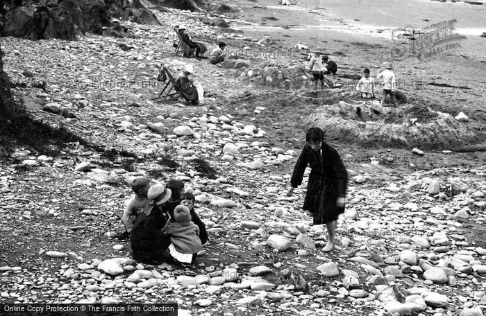 Photo of Borth, Families On The Beach 1925