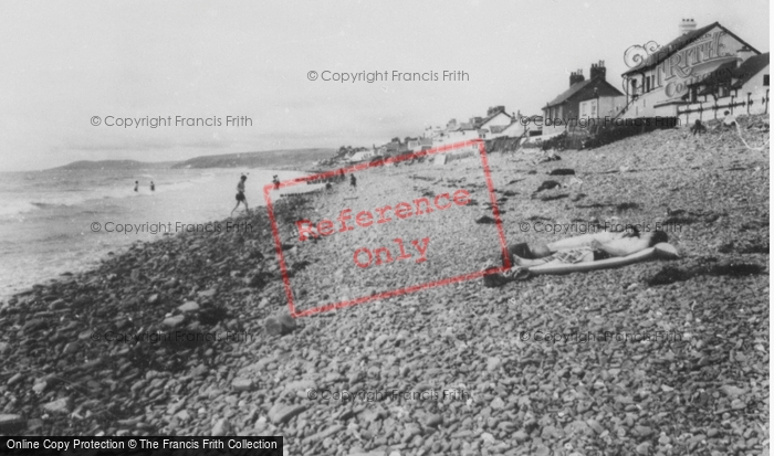 Photo of Borth, Sunbathing On The Beach c.1965