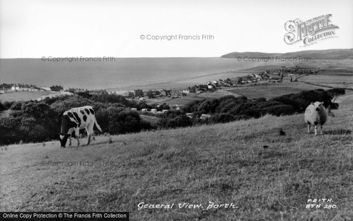 Photo of Borth, View From The Hills c.1960