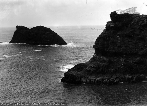 Photo of Boscastle, Profile Rock c.1955