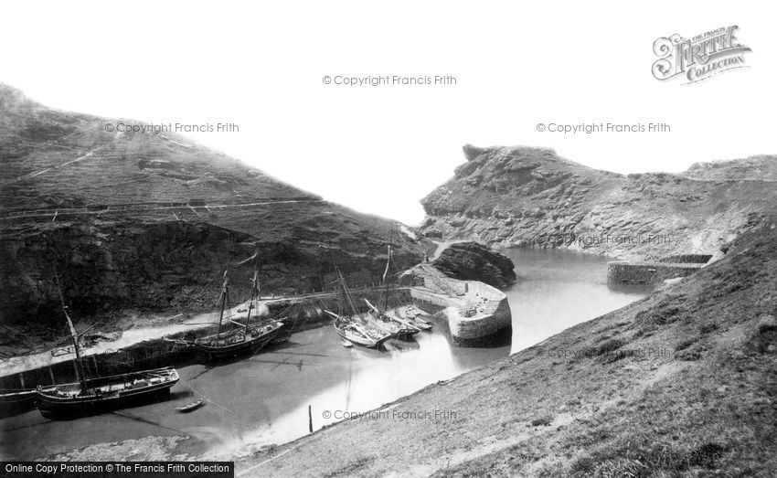 Boscastle, the Harbour and Profile Rock c1871