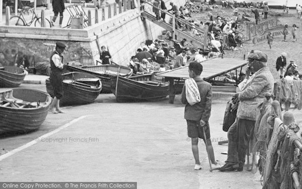 Photo of Boscombe, A Boy, Men And Fishing Boats 1922