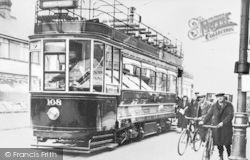 Tram In Christchurch Road c.1939, Boscombe