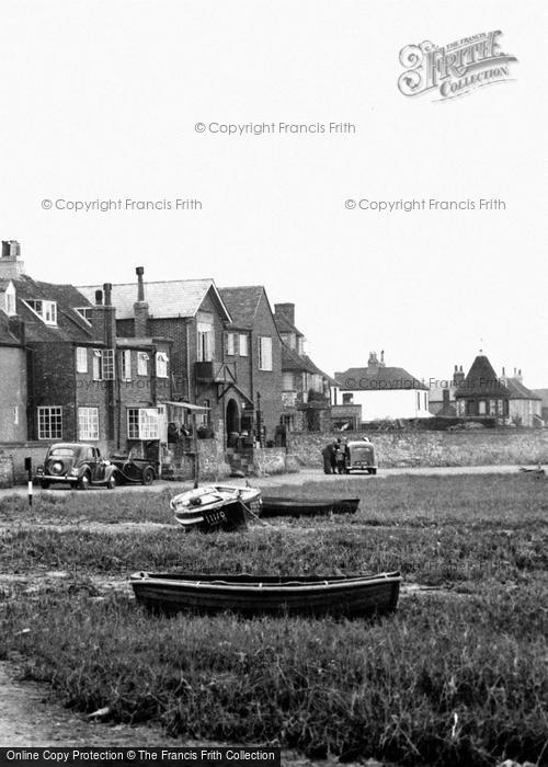 Photo of Bosham, Boats By Shore Road c.1955