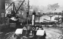 Dismantling The Iron Bridge, River Witham 1911, Boston