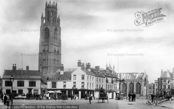 Photo of Boston, Market Place And St Botolph's Church 1890