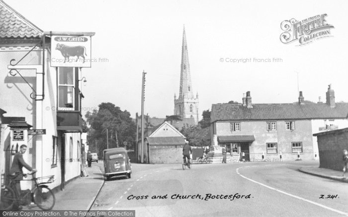Photo of Bottesford, Cross And Church c.1955