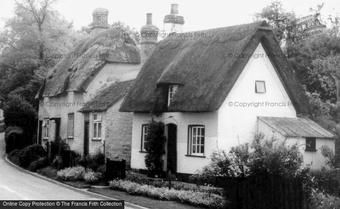 Photo of Bourn, Thatched Cottages c.1955
