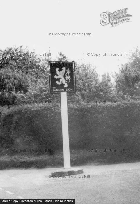 Photo of Bourn, The Golden Lion Sign c.1955