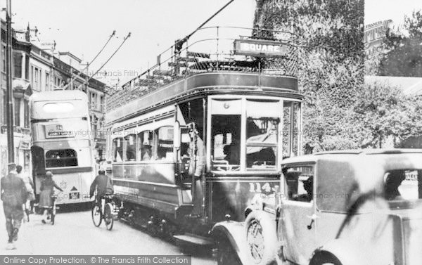 Photo of Bournemouth, A Tram And A Trolleybus c.1939