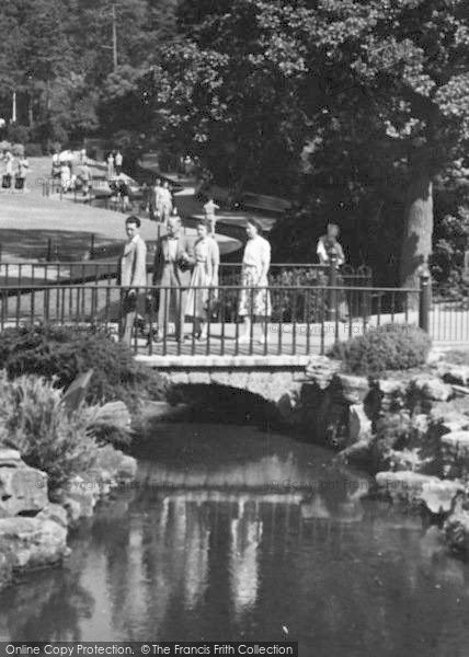 Photo of Bournemouth, Crossing The Bourne Stream, Central Gardens c.1955